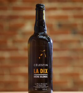 Bouteille de La Dix, bière emblématique de la brasserie Célestin